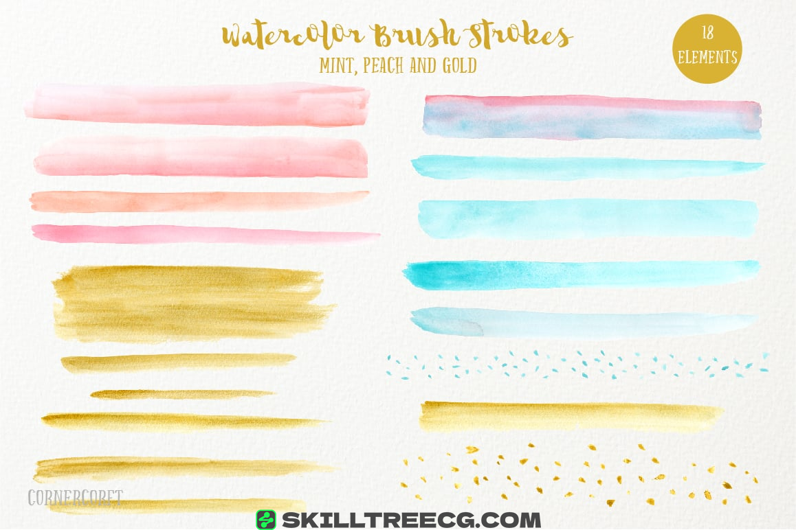 图片[4]-Watercolor Brush Stroke Bundle（835158）-技能树
